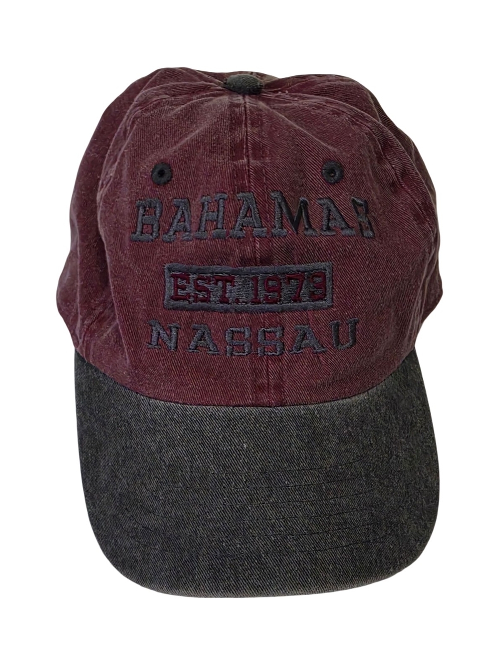 Newhattan Bahamas Nassau Dad Hat Burgundy Adjustable Vacation Travel Baseball Ca